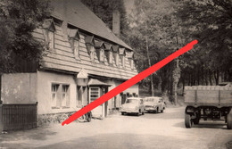 Foto AK Schwarzenberg Gasthof Fröhlicher Bergmann Trabant Wartburg MZ Simson A Aue Lauter Grünhain Beierfeld Neuwelt DDR - Schwarzenberg (Erzgeb.)