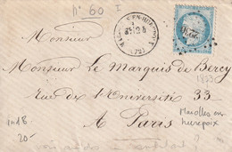 LETTRE MAROLLES EN HUREPOIX 1873 LOSANGE PETITS CHIFFRES 2230 - 1871-1875 Ceres