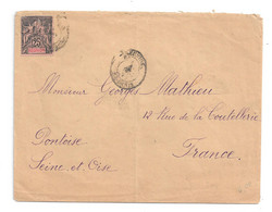 REUNION Env. Affr.n°39 Oblit. ST-DENIS Pour Pontoise,  TàD D'arrivée Au Verso - Cartas & Documentos