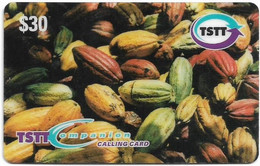 Trinidad & Tobago - TSTT (Prepaid) - Cocoa Pods (Logo At Right, Value At Left), Remote Mem. 30$, 2001, Used - Trinidad & Tobago