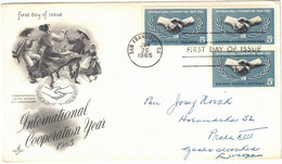 USA - États-Unis - San Francisco - FDC - International Cooperation Year 1965 - Lettre Pour L'Europe - 26 Juin 1965 - 1961-1970