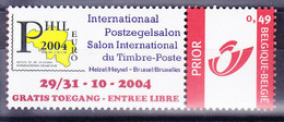 BELGIQUE, TIMBRE PERSONNALISE, PHILEURO 2004 ** MNH. DUO STAMP.   (4BD40) - Sonstige & Ohne Zuordnung