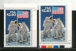 USA: Moon Landing Astronauts (20TH ANNIVERSARY), 2 Timbres Neufs ** Différents - Verenigde Staten