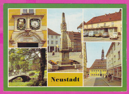 283265 / Germany - Neustadt ( Kr. Sebnitz ) - Rathausportal Postmeilensaule Im Stadtpark Blick Zum Rathaus 1984 PC - Sebnitz