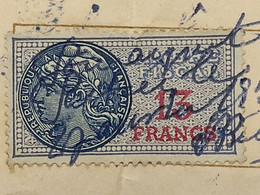 Timbre De "TIMBRE FISCAL" De 1936-58 - Valeur: 13 FRANCS - Sur Document RECU En 1952 à POITIERS - Stamps