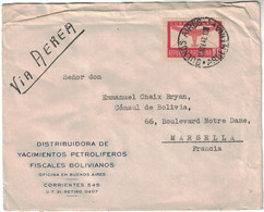 Argentina - Argentine - Buenos Aires - Via Aerea - Lettre Avion Pour Le Consul De Bolivie En France - 1947 - Brieven En Documenten