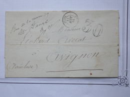 BH12 BUREAUX FRANCAIS ALGERIE  BELLE LETTRE RR  1864 ALGER A AVIGNON  FRANCE +TAXE  30 +AFFRANCH. . NTERESSANT - Sonstige & Ohne Zuordnung