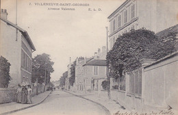 VILLENEUVE ST SAINT GEORGES Avenue Valenton Animation Cliché Rare - Villeneuve Saint Georges