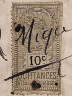 RARE VARIETEE - Timbre De QUITTANCES De 1891-92 - Valeur: 10c-Document De 1906 à AGEN - Valeur Et Oblitération Manuelle - Stamps