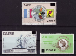 Zaire 1991 - Oblitéré - Drapeaux - Tourisme - Poste - Michel Nr. 1053 1056 1058 (kin138) - Usati