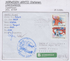 Spitsbergen 2004 Cover Astar Arctic Flight  25.05.2004 2 Signatures   Ca  Longyearbyen  (LO160) - Arctic Expeditions