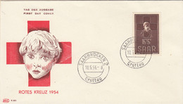 SAAR. FDC. Mi 350. ROTES KREUZ 1954  /  2 - FDC