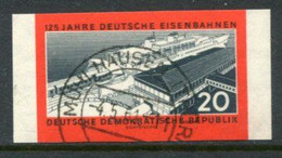 DDR / E. GERMANY 1960 Railway Anniversary 20 Pf. Imperforate Used.  Michel  805B - Oblitérés