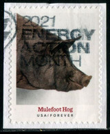 VEREINIGTE STAATEN ETATS UNIS USA 2021 HERITAGE BREEDS: MULEFOOT HOG F USED ON PAPER SC 5583 MI 5816 YT 5425 - Gebruikt