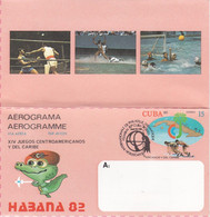 Aerograma - Aerogramme - Via Area - Par Avion - XIV Juegos Centroamericanos Y Del Caribe - Habana 82 - Poste Aérienne