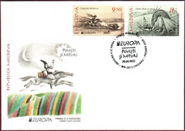 Moldova 2022 FDC "Europa.Stories & Myths: "Dragosh Voda Hunting For Bison" & "The Poor Man & The Dragons" Quality:100% - Moldova