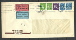 FINLAND 1949 Air Mail Expres Flugpost Luftpost Cover OY Suomen Alga Ilmanposti - Cartas & Documentos