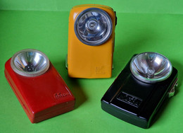 Lot 3 Anciennes LAMPES De POCHE Pile - Métallique Verre - MAZDA Et WONDER - 7 X 11 Cm Environ - Vers 1960 1980 - Andere Geräte