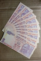 INDIA 2014 Rs.10 CURRENCY WITH SERIAL No.000111 TO 000999, 9 NOTES SET UNC, SIGNED BY RAGHURAM G.RAJAN...UNC, RARE - India