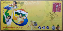 INDIA 2016 BADMINTON, WRESTLING, GYMNASTICS, GOLDEN GIRLS OF INDIA...SPECIAL COVER - Bádminton