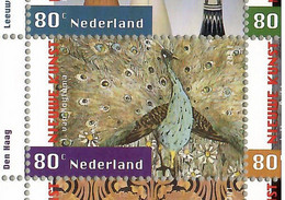 Netherlands 2001, Bird, Birds, Peafowl, M/S Of 10v, MNH** - Peacocks