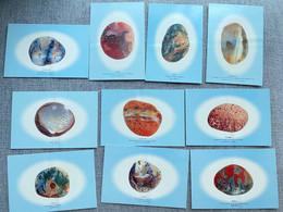 Lot Of 10, Rain Flower Pebbles, Stones Fossils Minerals, Chine China Postcard - Mines