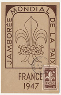 FRANCE => Carte Maximum - 5F Jamboree Mondial De La Paix (Moisson) - 9/8/1947 - Movimiento Scout