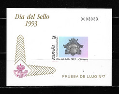 ESPAÑA 1993, PRUEBAS OFICIAL EDIFIL 28 DÍA DEL SELLO. MNH. - Errors & Oddities