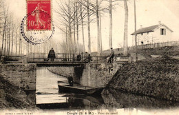 C P A 77] Seine Et Marne Congis Le Pont Du Canal Carte Animée Circulée Cachet 1908 - Other & Unclassified