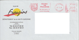 France 31 Haute Garonne EMA Sur Lettre Mairie FROUZINS Blason Cugnaux 2004 - 720 - EMA (Empreintes Machines à Affranchir)