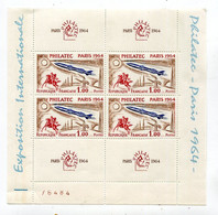 Bloc De 4 Timbres  Philatec Paris 1964  N° 1422    A   VOIR  !!!! - Mint/Hinged