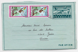 RWANDA ENTIER PA 8FR + 6FRX2 LETTRE COVER AVION KADUHA 14.9.1978 TO SUISSE - Briefe U. Dokumente