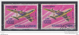 SAN  MARINO:  1964  P.A. AEREO  MODERNO  -  £. 1000  POLICROMO  N.+ US. -  SASS. 148 - Luftpost