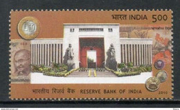 INDIA 2010 75th Anniversary Reserve Bank Of India Coin On Stamp Mahatma Gandhi 1v STAMP MNH P.O Fresh & Fine - Autres & Non Classés