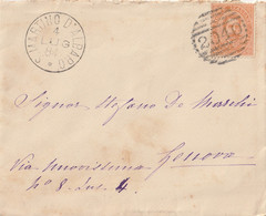 LETTERA 1884 C.20 NUMERALE 2040 TIMBRO S.MARTINO D'ALBARO GENOVA (ZP3329 - Marcophilie