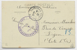 FRANCE CARTE PAU BSES PYRENEES + CACHET VIOLET SECTION D'AERONAUTIQUE LE CHEF 1915 - Other & Unclassified