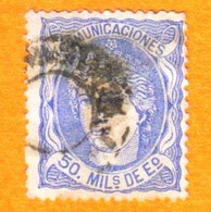 Espagne - 1870 - Communicaciones - 50M Bleu - Usati