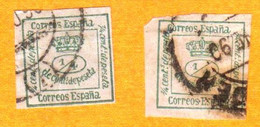 Espagne - 1873 - Couronne Royale - 2 Timbres - Usati