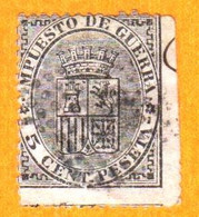 Espagne - 1874 - Timbre Impôt De Guerre - Type écusson - 5c Noir - Oblitérés