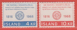 1966 ** Islande  (sans Charn., MNH, Postfrish)  Yv  361/2		Mi  406/7		FA  443/4 - Ungebraucht