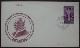 Liechtenstein FDC 1959 - Papst Pius XII (Opus Justitiae Pax Pius XII) - Brieven En Documenten