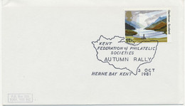 GB SPECIAL EVENT POSTMARKS KENT FEDERATION Of PHILATELIC SOCIETIES - AUTUMN RALLY - HERNE BAY KENT 3 OCT 1981 - Marcofilie