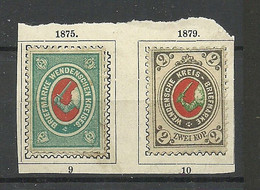 RUSSIA Latvia 1878/1879 Lettland Wenden, 2 Stamps (*) Glued On Paper! - Zemstvos