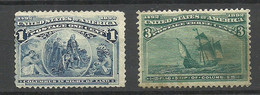 USA 1892 Michel 73 & 75 * Discovery Of America By Ch. Columbus - Unused Stamps