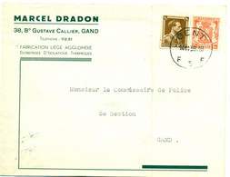 Briefomslag Van Marcel Dradon Te Gent 1938 - 1900 – 1949