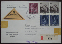 Liechtenstein Nachnahme Einschreiben FDC 1964 - Weihnachten / Wien Zollfrei - Briefe U. Dokumente