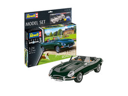 Revell - SET JAGUAR E-TYPE Type E Roadster + Peintures + Colle Maquette Kit Plastique Réf. 67687 Neuf NBO 1/24 - Voitures