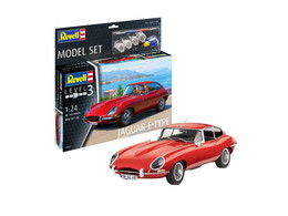 Revell - SET JAGUAR E-TYPE Type E Coupé + Peintures + Colle Maquette Kit Plastique Réf. 67668 Neuf NBO 1/24 - Voitures