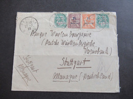 1923 Kolonie Marokko MiF 4 Marken Mit Aufdruck Protectorat Francais Stempel Fedhala Maroc Nach Stuttgart - Cartas & Documentos