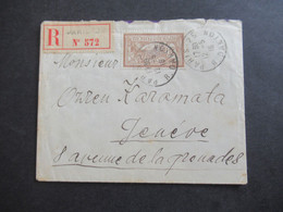 Frankreich Allegorie 1916 Einschreiben / Reko Paris - Geneve (Schweiz) Mit Ank. Stempel - Covers & Documents